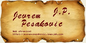 Jevrem Pešaković vizit kartica